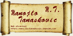 Manojlo Tanasković vizit kartica